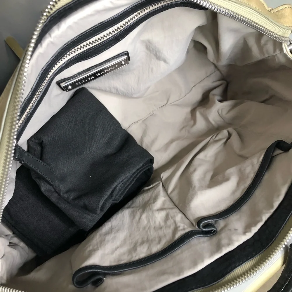 OLIVIA Harris olive green & black hobo bag